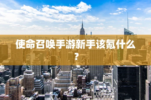 使命召唤手游新手该氪什么？