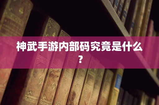 神武手游内部码究竟是什么？