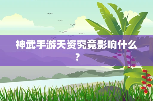 神武手游天资究竟影响什么？