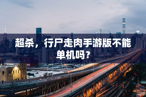 超杀，行尸走肉手游版不能单机吗？