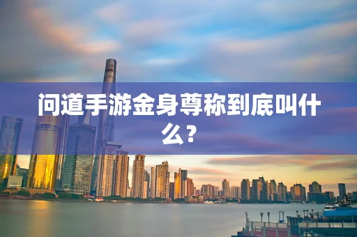 问道手游金身尊称到底叫什么？