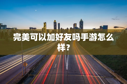 完美可以加好友吗手游怎么样？