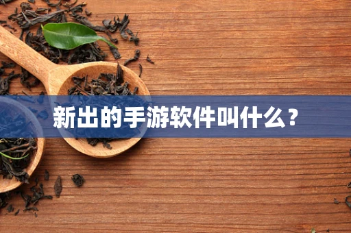 新出的手游软件叫什么？
