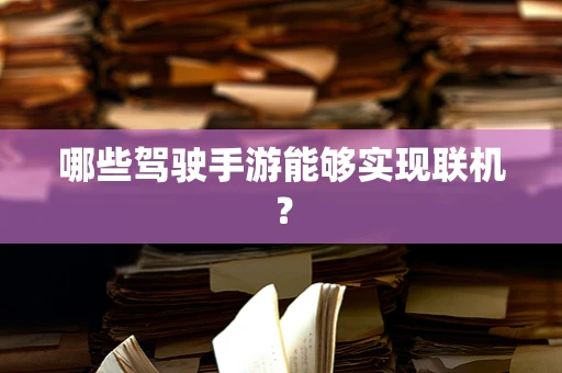 哪些驾驶手游能够实现联机？