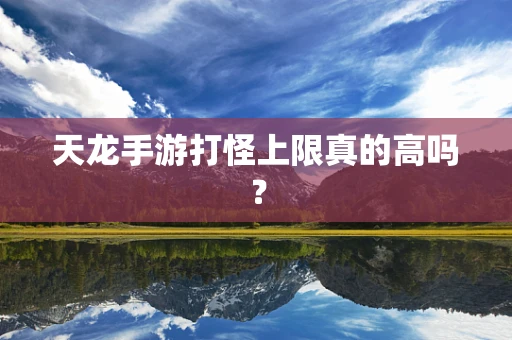 天龙手游打怪上限真的高吗？